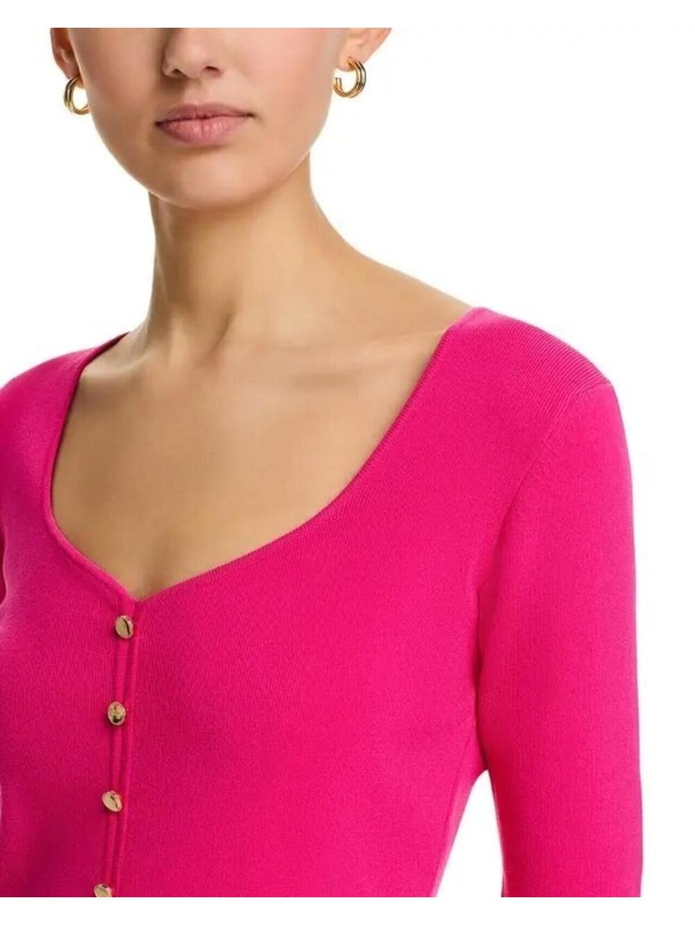 175$ Elie Tahari Jessica Sweetheart Sweater Women's Size M Luxury Pink - Picture 4 of 4